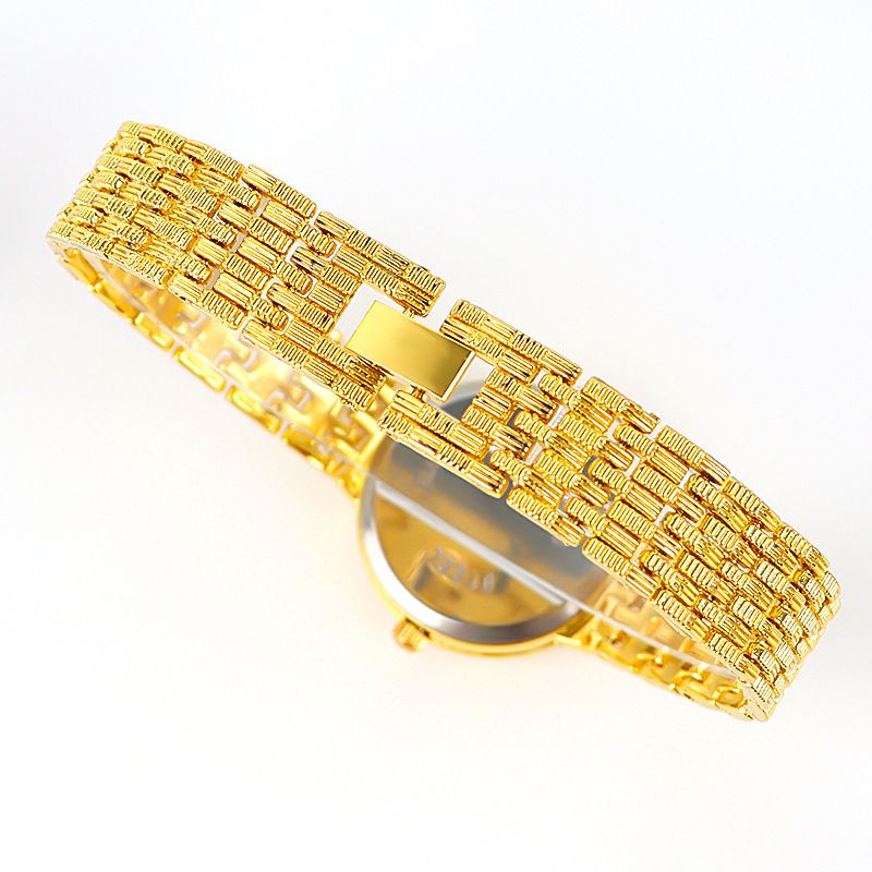 Gold Women's Quartz Bracelet Watch Square Round Light Luxury Retro Quartz Watch Art Jewelry Buckle Small Dial Watch_voghion.com