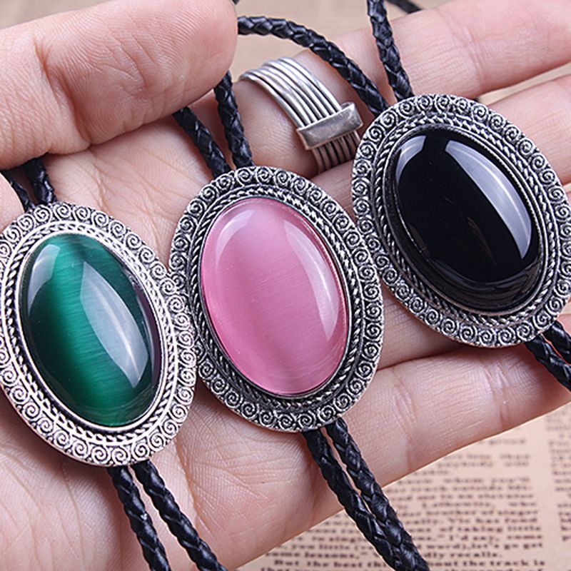 Neue Stil Jade Hemd Kette Bolo Hals Seil Halskette Krawatte_voghion.com