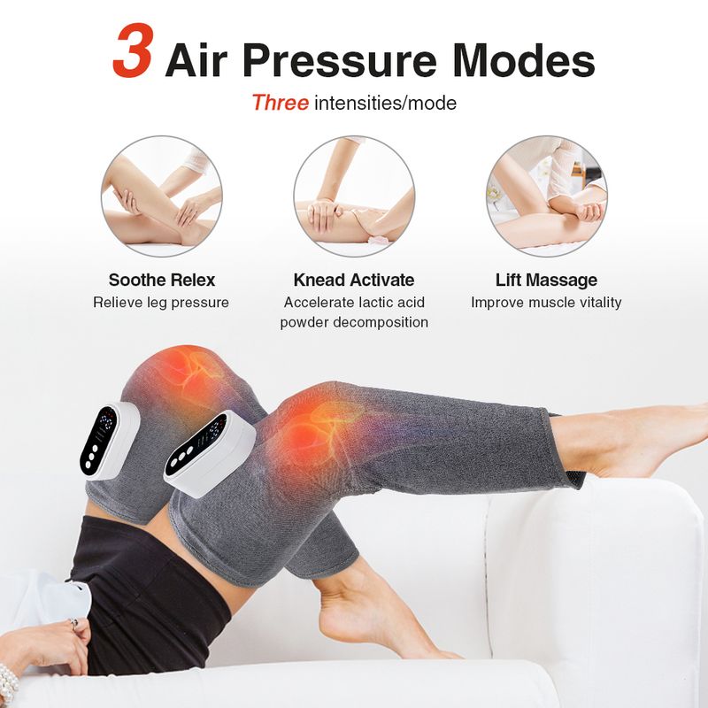 Massaggiatore elettrico portatile per la casa Attrezzatura per le gambe a 3 velocità Impacco caldo Massaggio per cosce e polpacci Rilassa i muscoli Allevia_voghion.com
