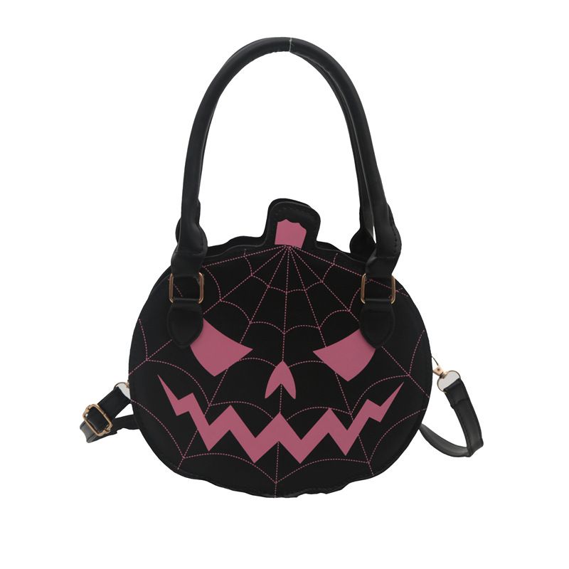 Borsa da donna a spalla singola, piccola, rotonda e originale, a forma di zucca, modello Halloween 2025, semplice e colorata_voghion.com