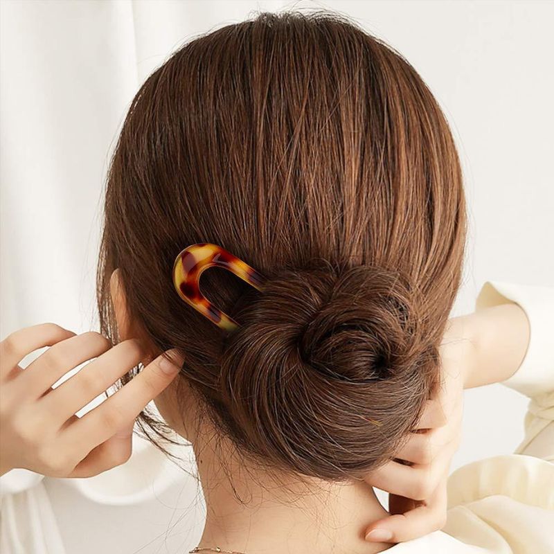 Simple Hair Fork Same Style Metal Hairpin Shell Paper Plate Hairpin Ins Net Red Same Style U Shaped Alloy Hair Fork Iron_voghion.com