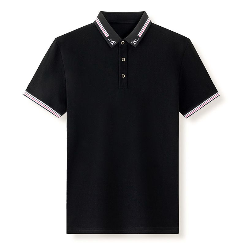 Camicia T-shirt da uomo con risvolto semplice e ampio, estiva, microelastica, maniche corte, casual POLO_voghion.com