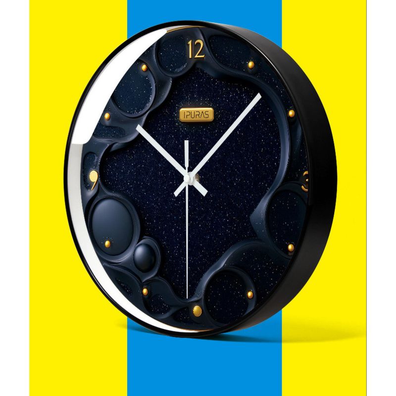 Yipula 7278 Horloge murale à quartz ronde de luxe, style nordique, simple et créative, idéale pour un salon_voghion.com