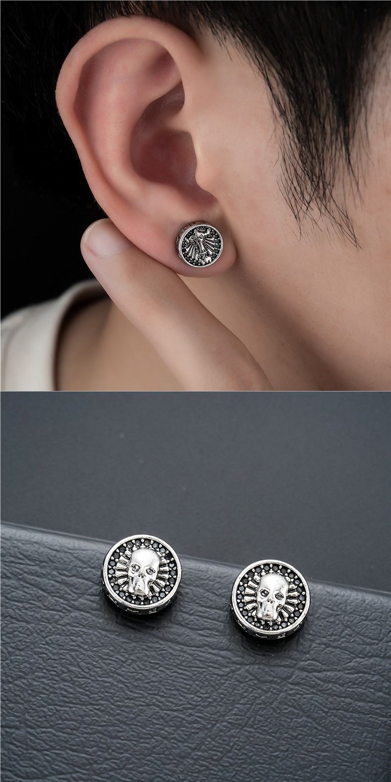 Brincos de clipe, clipes de orelha magnéticos retrô para homens, clipes de osso de orelha modernos para mulheres, design personalizado, acessórios de orelha sem piercing_voghion.com