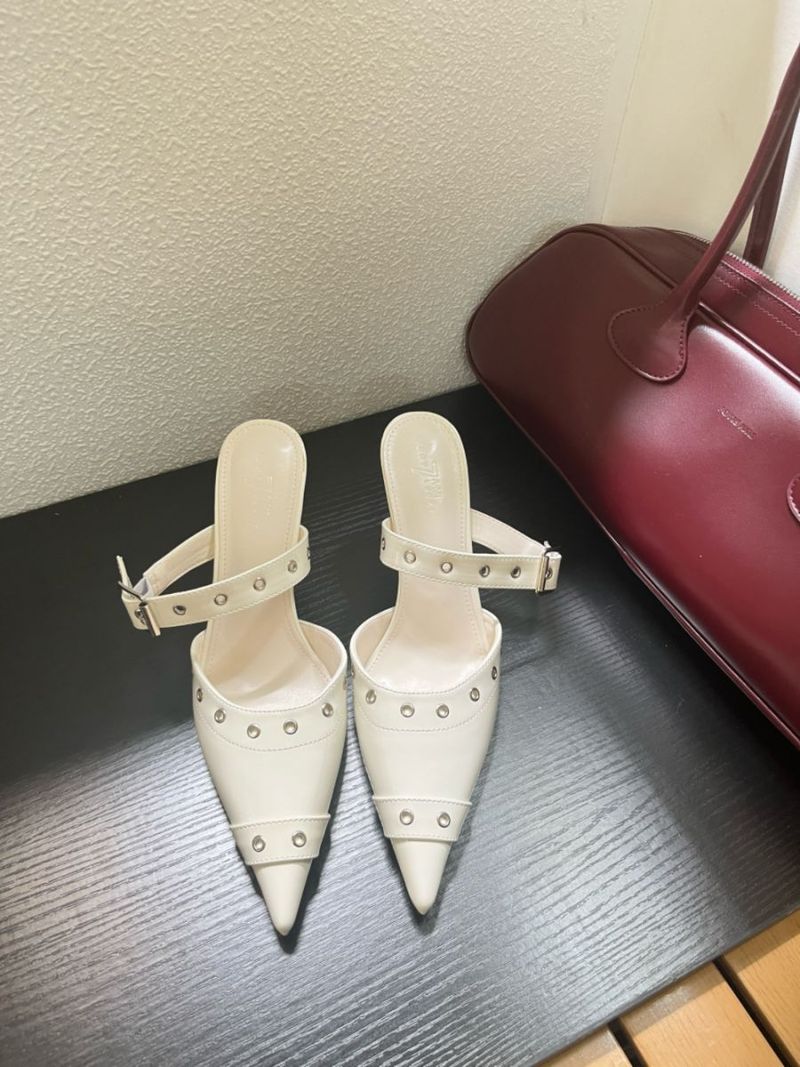 Lackleder Spitzgürtel Halbschuh Damen Sommer 2025 Neuer Stil Metallschnalle Schmaler Absatz High Heels_voghion.com