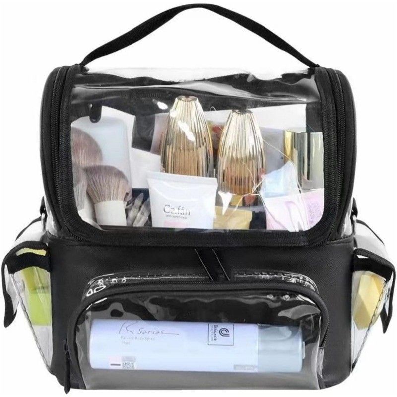 Neu Tragbare Box PVC Transparent Pinsel Halter Werkzeug Lagerung mit Make-Up_voghion.com
