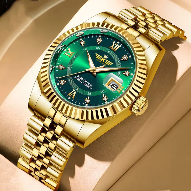 Orologio da uomo elegante in acciaio inossidabile con calendario e lancette luminose - Orologio casual elegante da indossare tutti i giorni Orologio da uomo elegante e versatile, casual_voghion.com