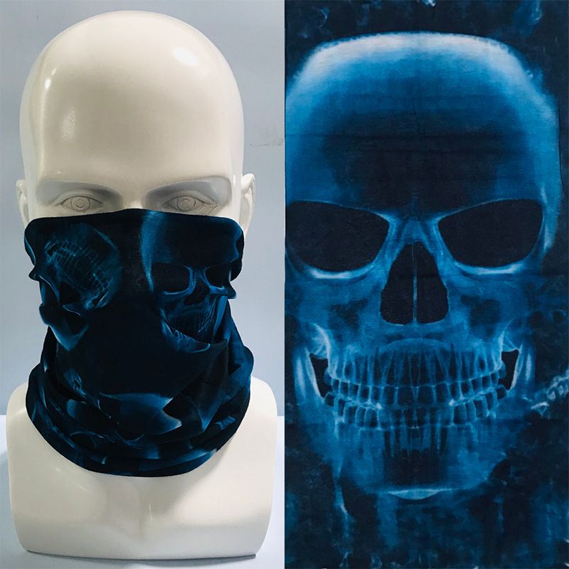 Fahrradmaske, Thermoschal, Halloween-Requisiten, Totenkopf, variabler Gesichtsschal, nahtloses multifunktionales magisches Kopftuch_voghion.com