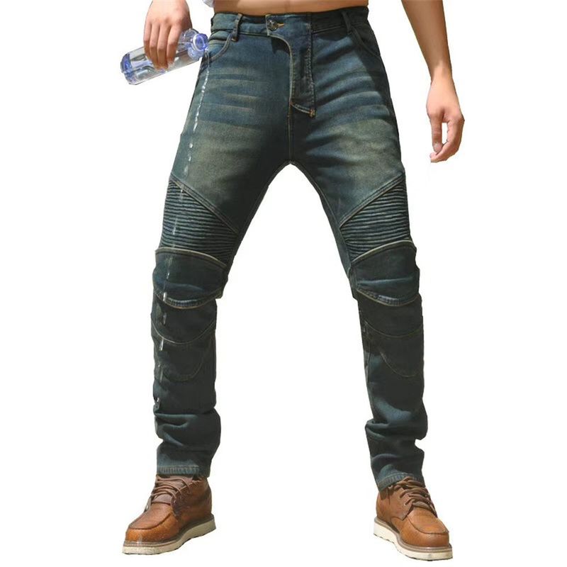 Jeans da moto invernali termici da uomo e da donna con protezioni per le ginocchia - Pantaloni da moto in denim elasticizzato antivento e impermeabile per il massimo comfort in tutte le stagioni_voghion.com