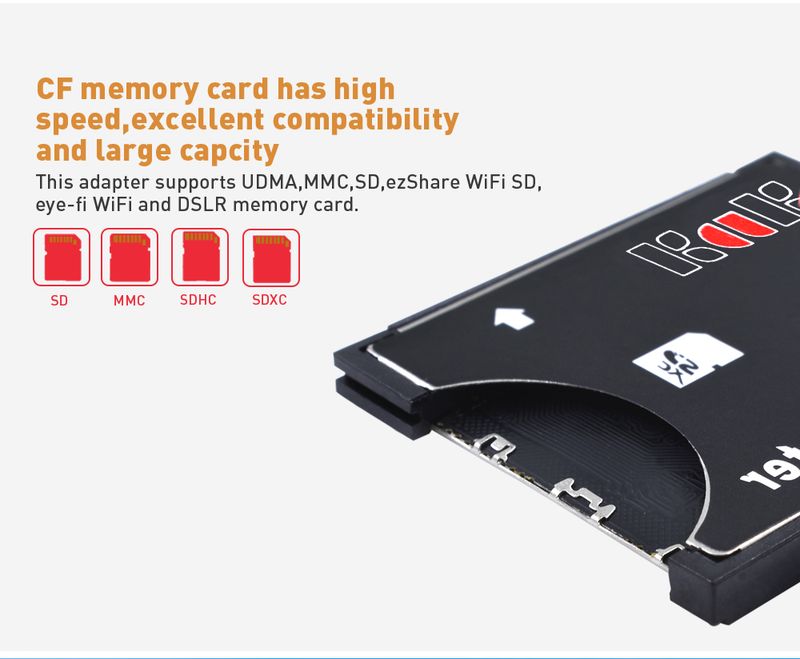 SDHC SDXC Standard Compact Flash Type I Converter SD To CF Adapter Card Reader Adaptor Up UDMA 128GB_voghion.com