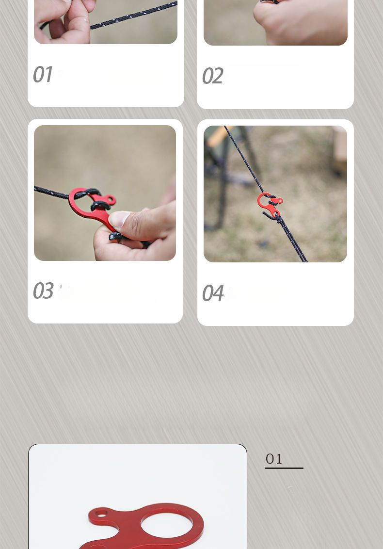 Lona de aleación de aluminio para tienda de campaña al aire libre, cuerda de paracaídas resistente al viento, ajuste elástico, hebilla fija antideslizante_voghion.com