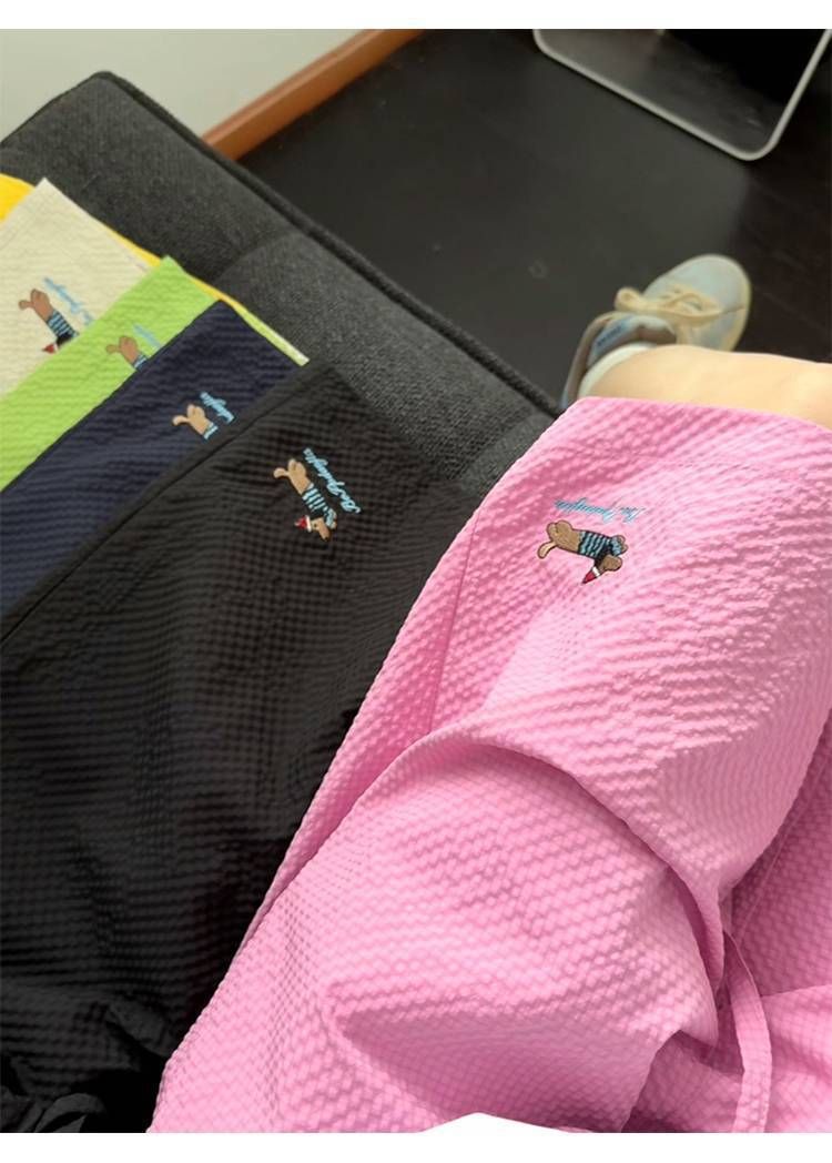 Vêtements pour hommes, shorts à séchage rapide, pantalons de plage en seersucker tendance d'été pour hommes, shorts décontractés, pantalons amples de grande taille_voghion.com