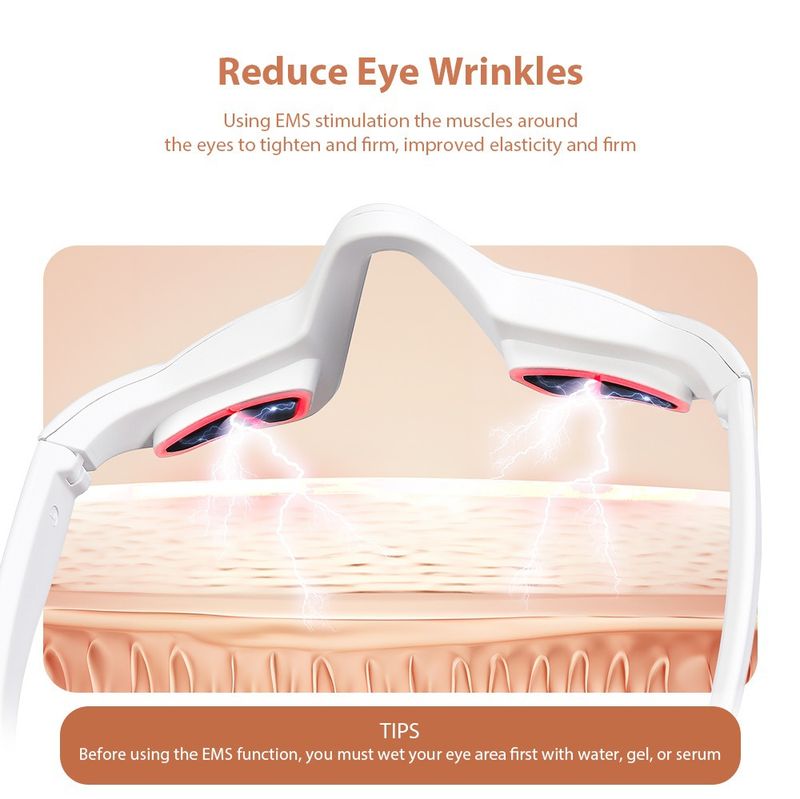 Masajeador de microcorriente EMS con luz roja para reducir las ojeras y la apariencia de los ojos (2025)_voghion.com