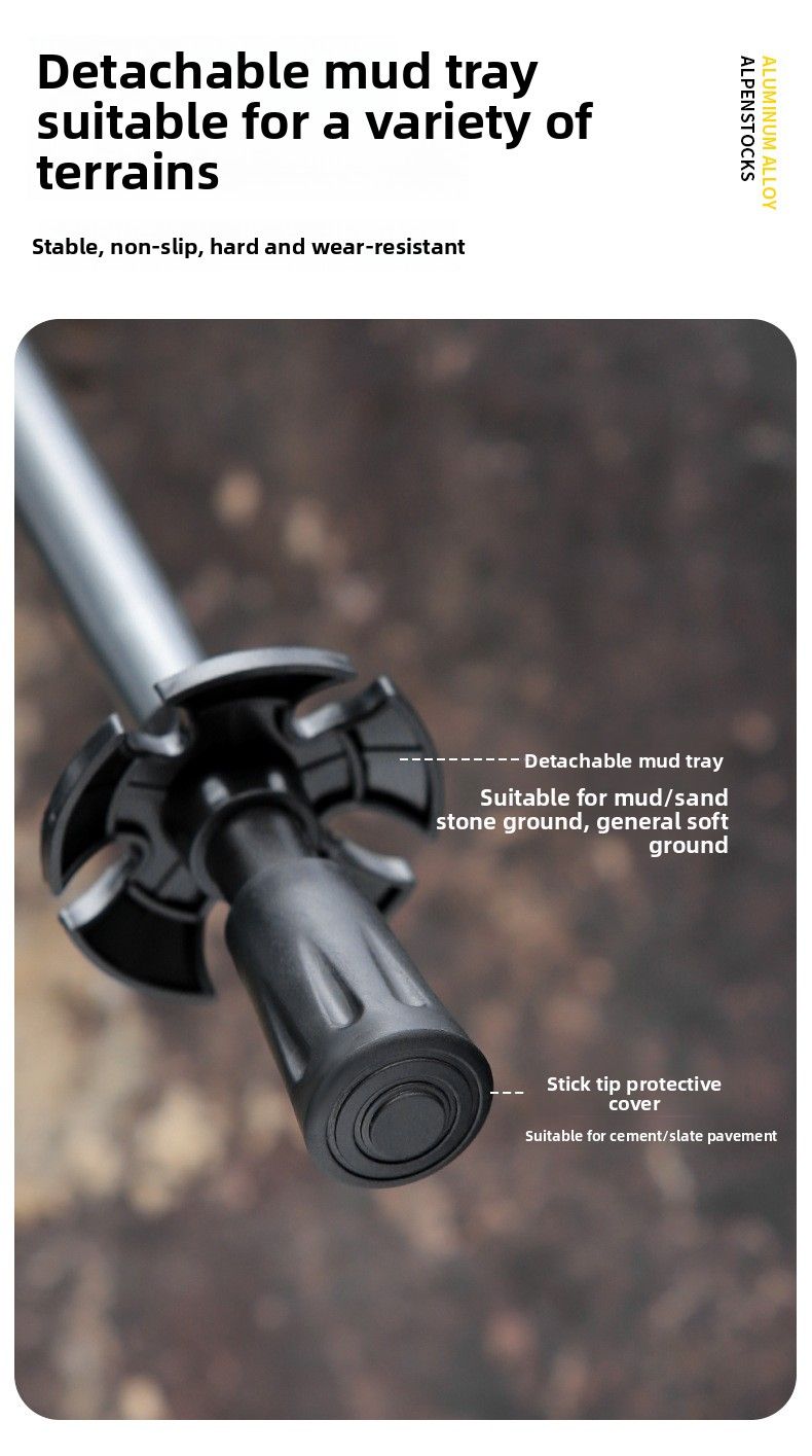 Wandering Time Trekking Walking Stick Professional Outdoor Climbing Hiking Cane Unisex Telescopic Five-Section Pole_voghion.com