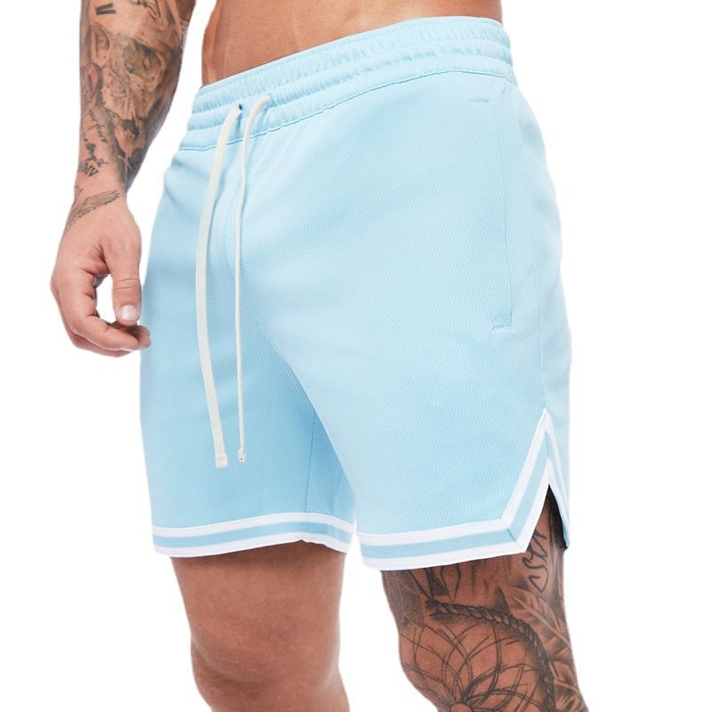 Pantalones cortos deportivos de malla de secado rápido para hombre, holgados, de un cuarto de longitud, para entrenamiento físico, correr, baloncesto y transpirables_voghion.com