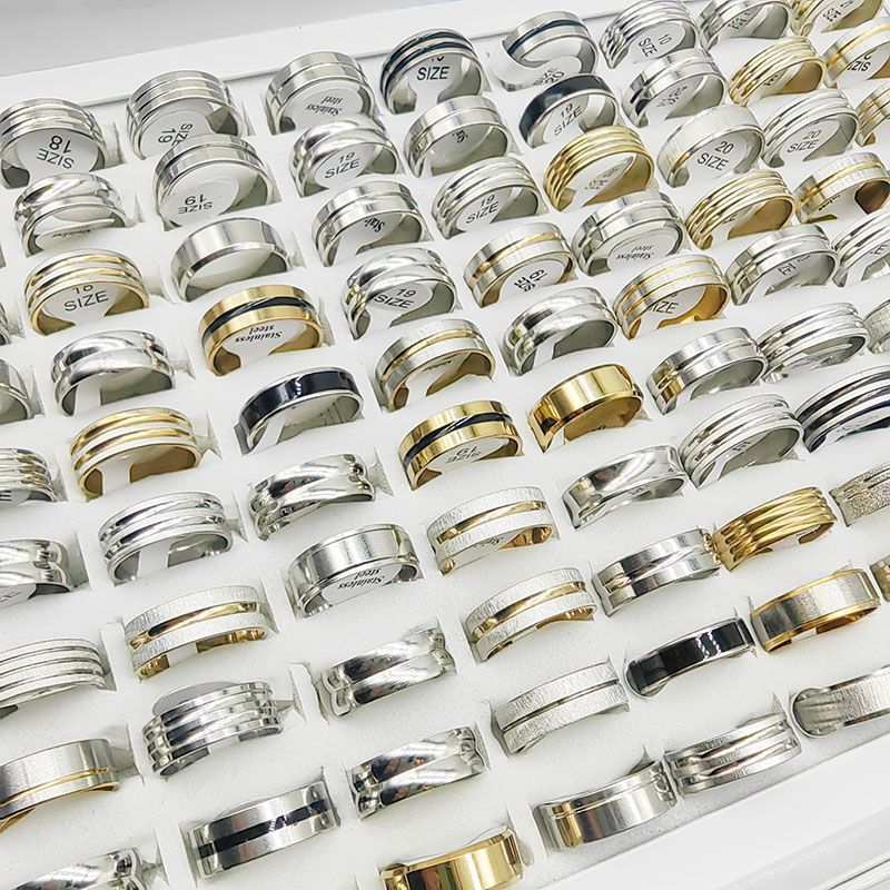 2025 Neuheiten 20 teile/los Fabrik Großhandel Hot Mix Stil Einfache Edelstahl Finger Männer Frauen Neue Geschenke Schmuck Bar Breite Joint_voghion.com