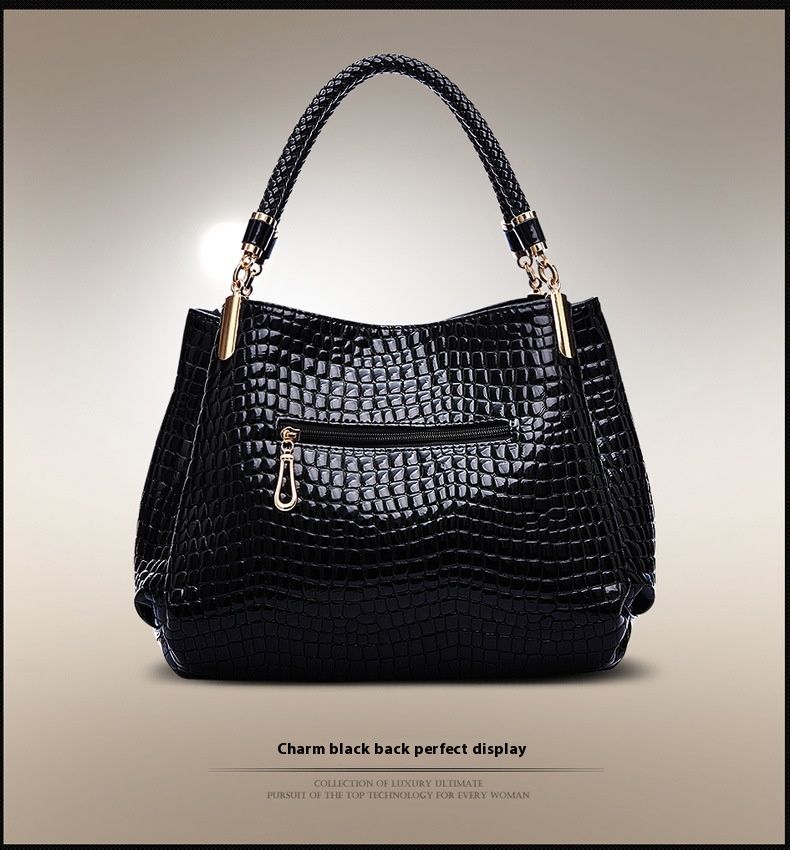 Augstas klases sieviešu rokassomas, modernas krokodila raksta, jaunas Eiropas un Amerikas pusmūža sieviešu plecu somas iepirkšanās un iepazīšanās vajadzībām_voghion.com