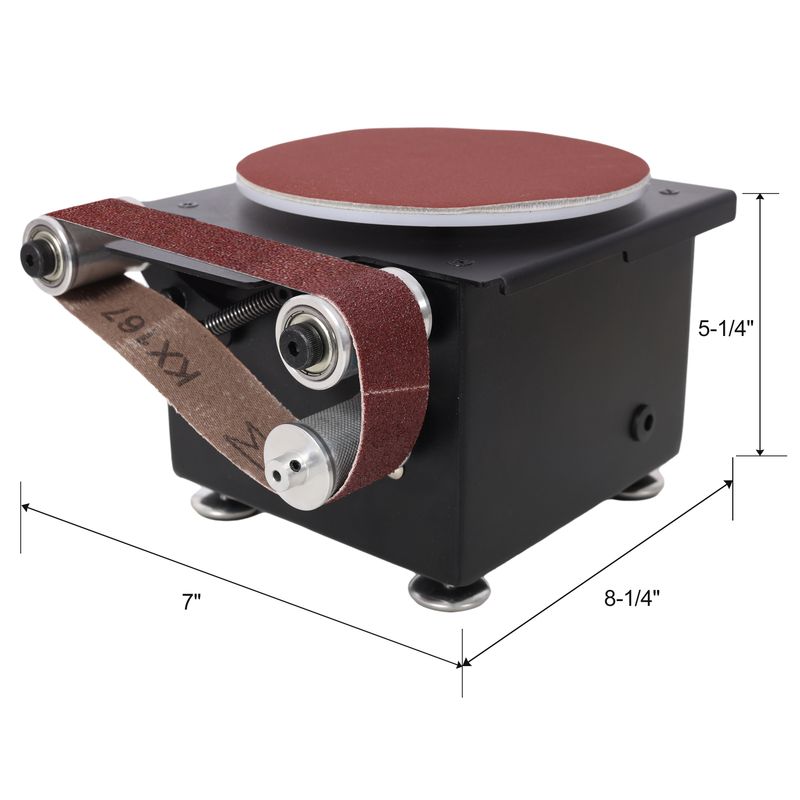 2 In 1 Mini Belt Disc Sander,Bench Grinder Small Spindle Sander Machine For Wood Metal Stone Diy Grinding,Adjustable Speed Electric Sander_voghion.com