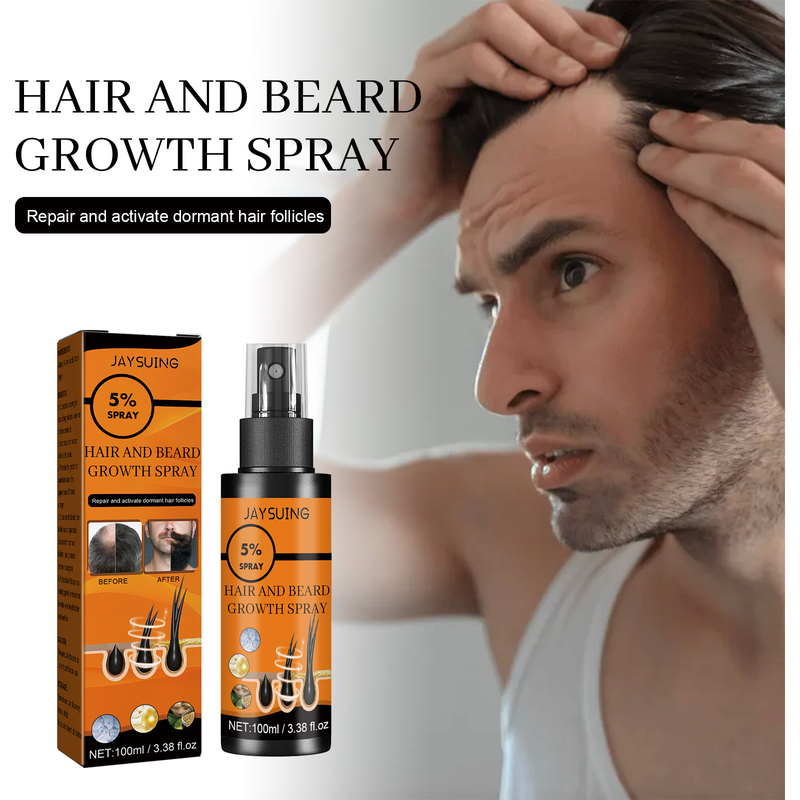 Jayswing Growth spray Men's Beard Dense Care Fluid Toughening Hair Quality Prevention_voghion.com