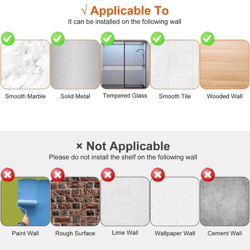 Mensola da parete con organizer da 2 pezzi, portaoggetti angolare per shampoo, mensole per doccia e bagno_voghion.com