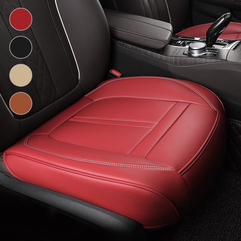 1PCS Nappa Leather Anti-Slip And Full Wrap Driver Protector Mat Front Bottom Car Seat Cushion Cover_voghion.com