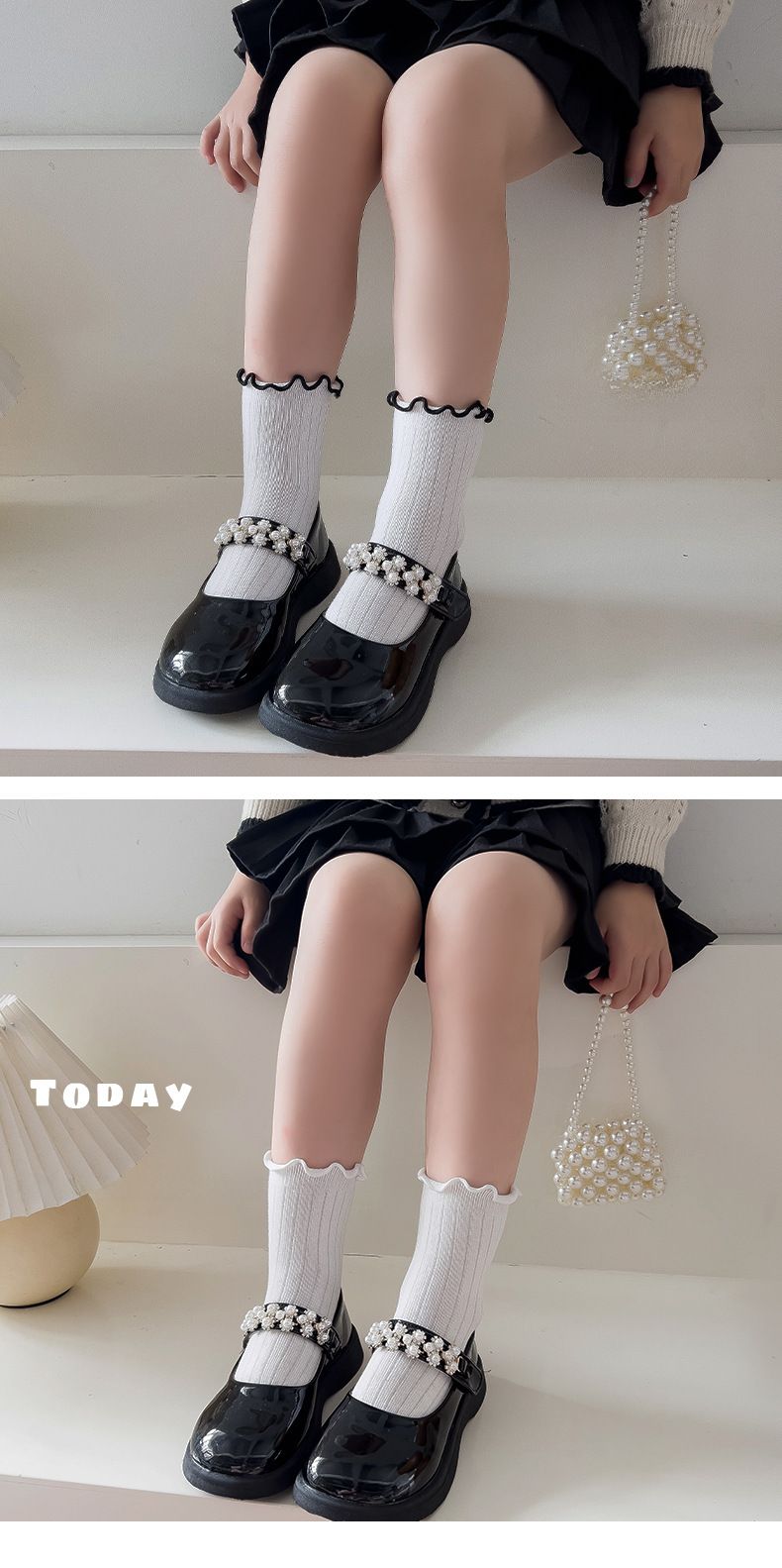 Girls' socks spring and autumn children's cotton socks mid-calf socks cute girl baby Korean College lace socks factory wholesale_voghion.com