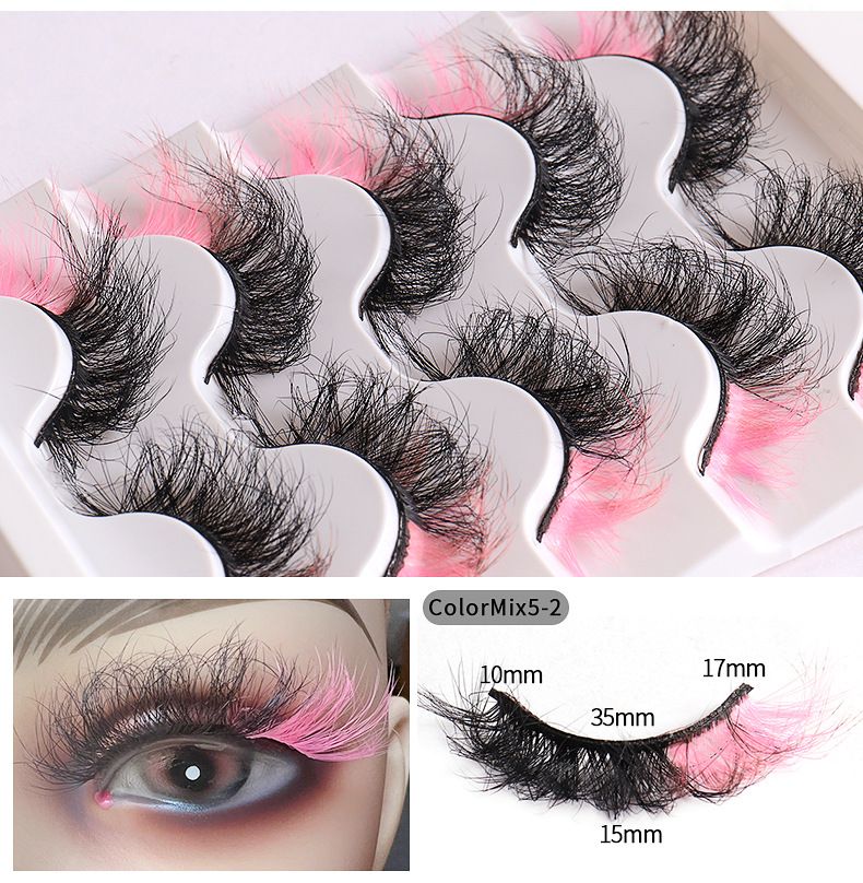 Colorful False Eyelashes 5D Curl Western - Style Natural Look Messy For Stage Makeup Voluminous And Dramatic Lashes_voghion.com