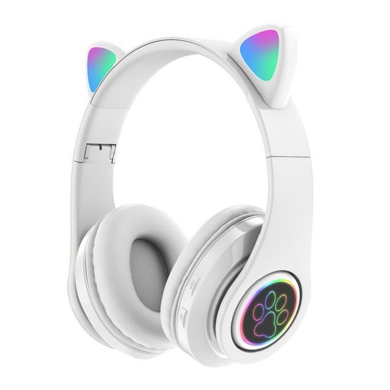 Nuove cuffie B39 2024, cuffie Bluetooth wireless con orecchie di gatto, cuffie da gioco pieghevoli con scheda luminosa inseribile, bassi potenti_voghion.com