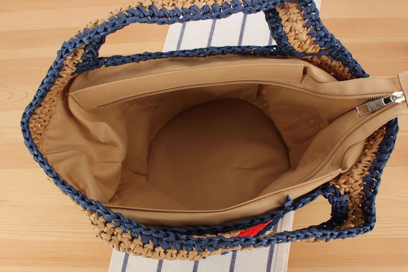 Borse da donna Borsa carina intrecciata a mano in un unico pezzo Borsa intrecciata in corda di carta Borsa tote intrecciata in corda di carta casual semplice e coordinata_voghion.com