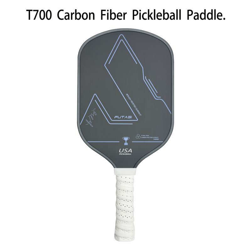 Raqueta de pickleball T700 de fibra de carbono, raqueta de pickleball de 16 mm con superficie rugosa y alta fricción, aprobada por USA Pickleball._voghion.com
