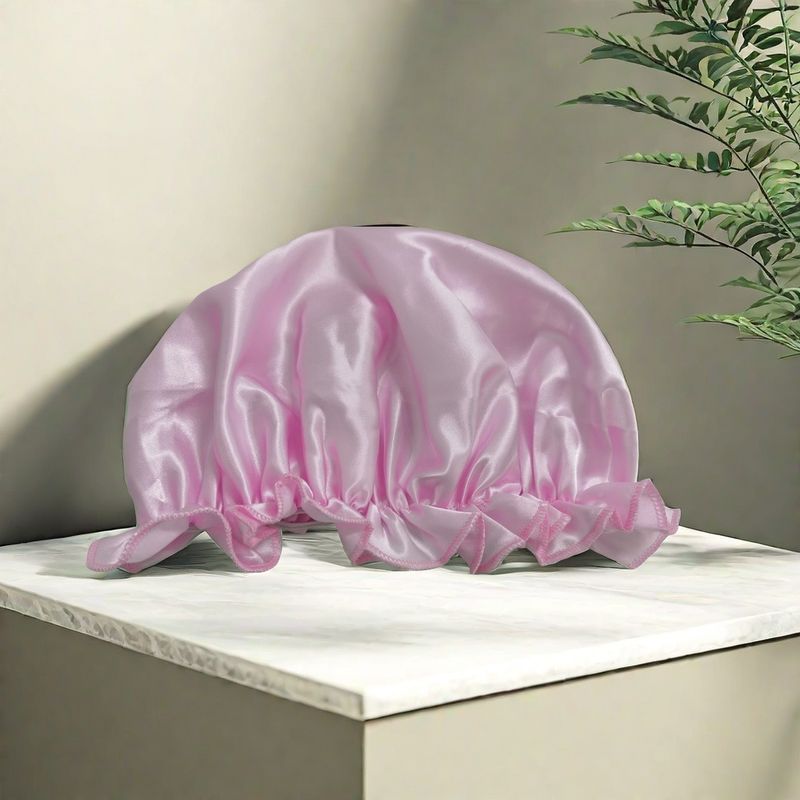 Foreign Trade Women's Satin Lace Sleep Cap Hair Care Solid Color Chemotherapy Home Hat Cross-Border Exclusive_voghion.com