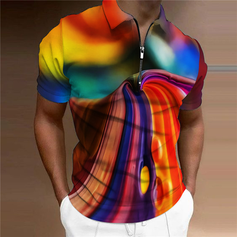 2023 sommar ny lapel kortärmad T-shirt för män fritidspikétröja för företag utomhus_voghion.com