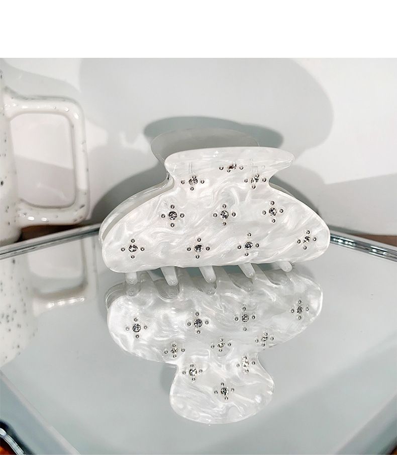 Fermaglio per capelli in acrilico con fiore, stile di lusso, di alta qualità, tempestato di diamanti, semplice e con atmosfera personale._voghion.com