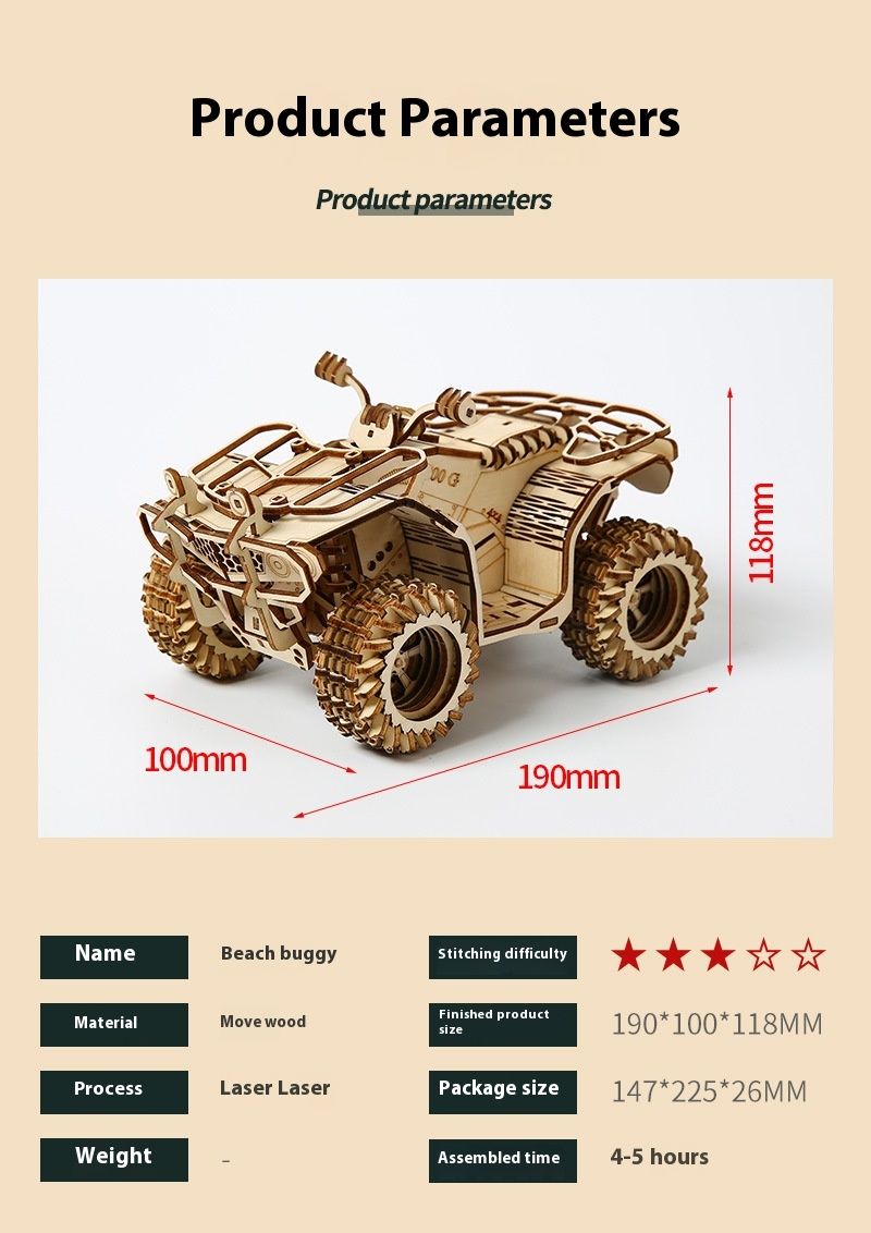 New Product Beach Buggy 3D Three-dimensional Children's Creative Puzzle Toy DIY Desktop Ornament_voghion.com