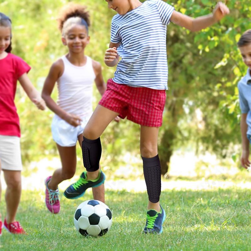 Calzini al polpaccio a nido d'ape per parastinchi da uomo, protezione anticollisione e antiscivolo per calcio, attrezzatura fissa, parastinchi per badminton professionale_voghion.com