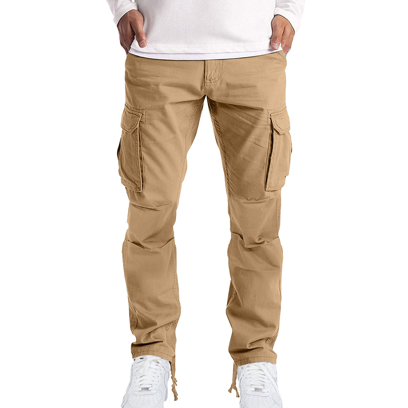 Premium Products Premium Products 2025 Spring/Summer New Men's Workwear With Folded Drawstring Multi Pocket Casual Pants_voghion.com