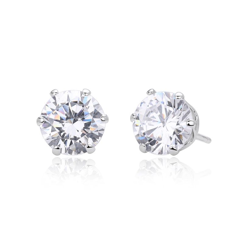 Orecchini a bottone da donna in argento sterling con zirconi cubici, forma geometrica minimalista a forma di osso, argento 925 placcato in oro bianco e oro giallo_voghion.com