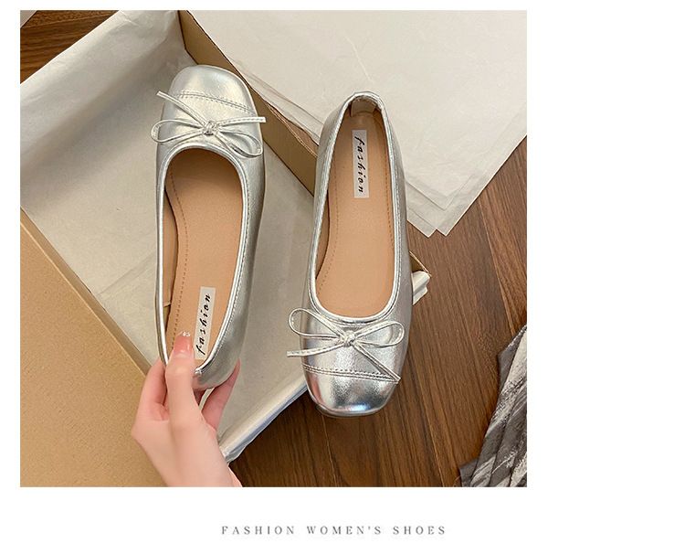 Evening Wind Bow Flat Shoes One-pedal Single Shoes Japanese Grandma Shoes Spring And Summer Doudou Shoes Mother Women's Shoes Ladyshoes_voghion.com