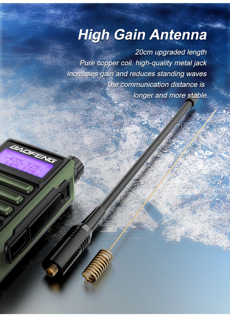BaoFeng UV16 Walkie-Talkie Tri Band Professional Hunting Ham Waterproof Long Range Type-C Charger VHF UHF Two Way_voghion.com