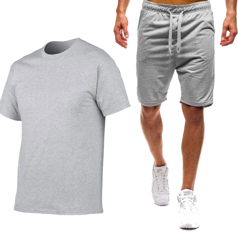 Direkt Liwwerung vun neie Summersport-Casual-T-Shirten fir Männerkleeder, Fitness-Lafshorts a Kuerzärmelkostümer_voghion.com