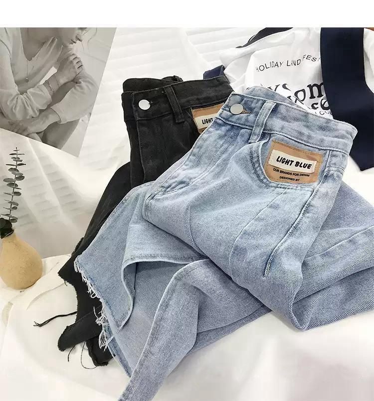 Vita alta e denim piccolo A-line a metà per le donne nell'estate del 2024, nuovo famoso spacco dimagrante avvolto su Internet_voghion.com