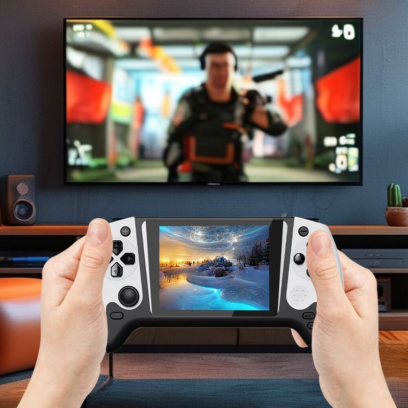 Retro Handheld Game Console 3.5inch LCD W/ 500 Games For Single Player(White)_voghion.com