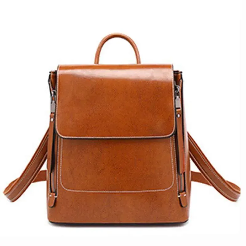 Designer 2025 Frauen Rucksack Daypack Schulter Schule Buch Laptop Echtes Leder Weibliche Dame Rindsleder Cross Body_voghion.com