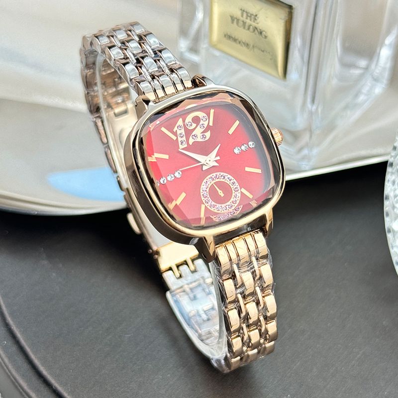Orologio quadrato in vetro sfaccettato, orologio al quarzo di lusso, orologio da donna con temperamento di nicchia, da lavoro, quotidiano, compleanno, anniversario, regalo di San Valentino_voghion.com