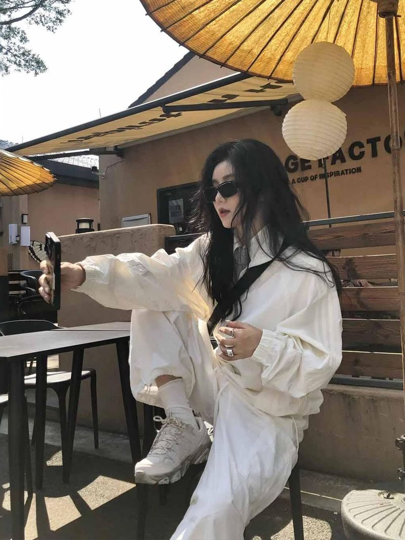 Ensemble deux pièces pour femme, tenue de travail décontractée, style sport, randonnée, course à pied, veste, pantalon large, automne 2025_voghion.com