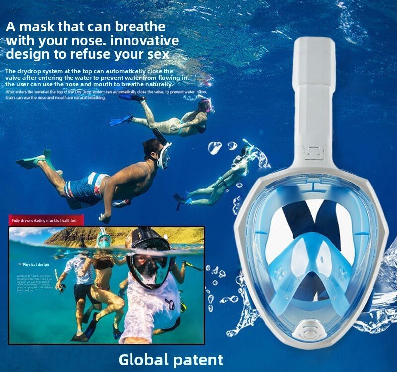 Maschera da snorkeling pieghevole completamente asciutta, set da immersione, accessori per esterni, occhiali da nuoto_voghion.com