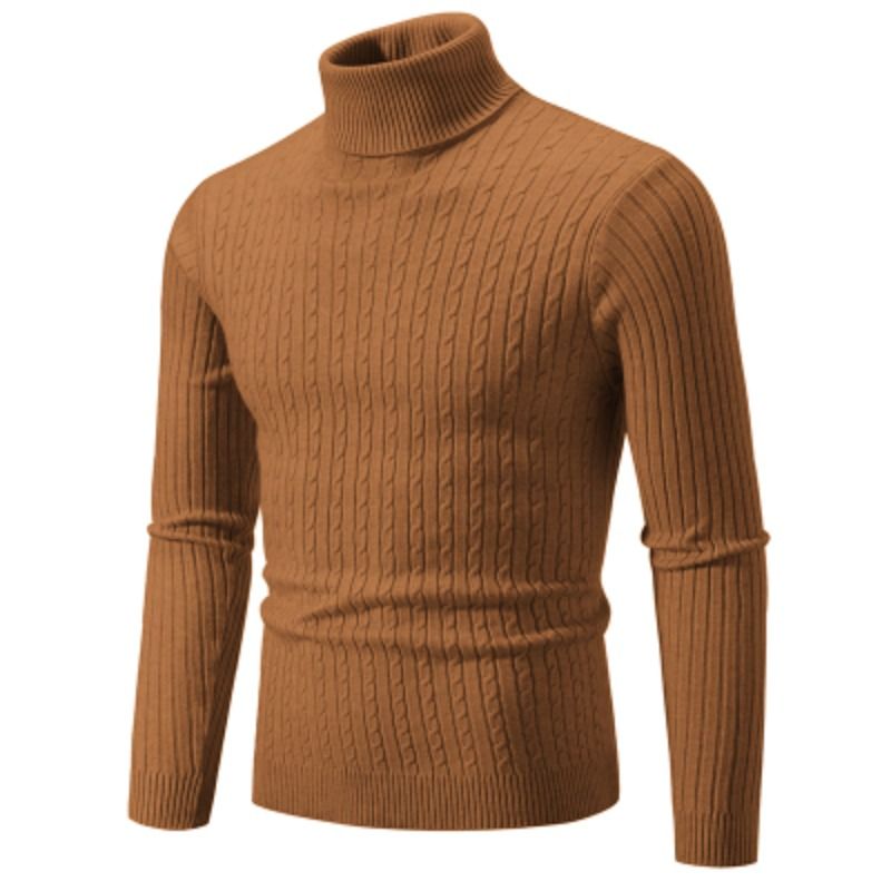 Neue Männer Pullover a collo alto Einfarbig Pullover Gestrickte Warme Casual Rollkragen Sweatware Woolen Herren Winter Outdoor Tops_voghion.com