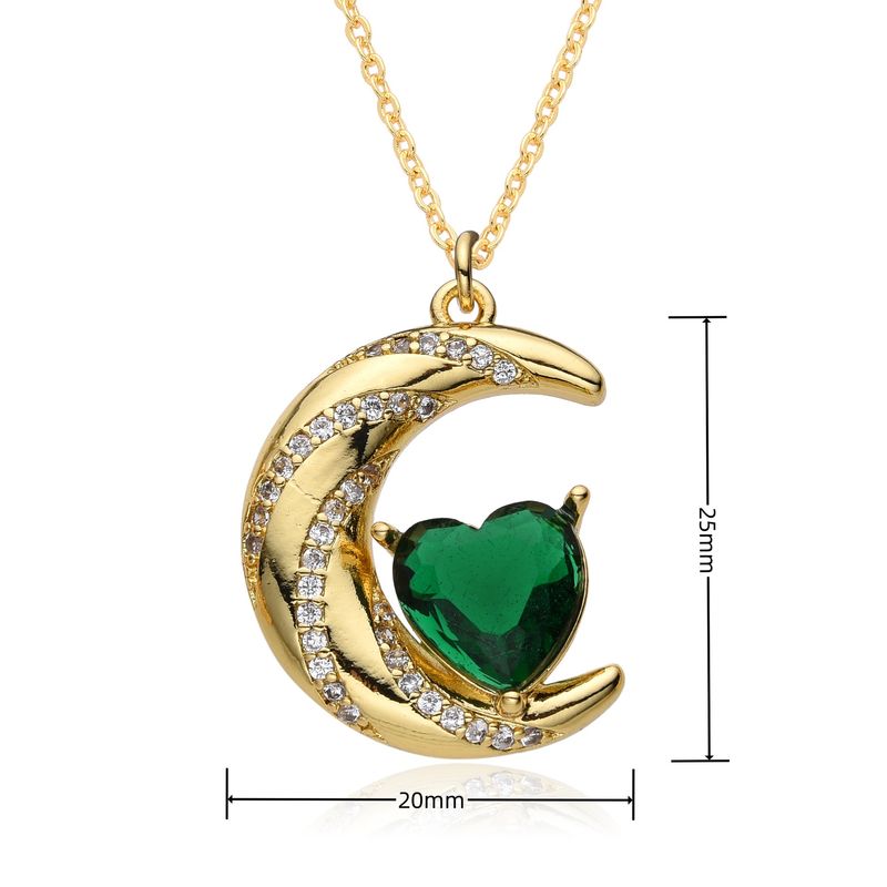 Nytt etniskt stil mikroinlagt zirkon sol- och månehalsband hänge ljus lyxig nischdesign kall nyckelbenskedja_voghion.com