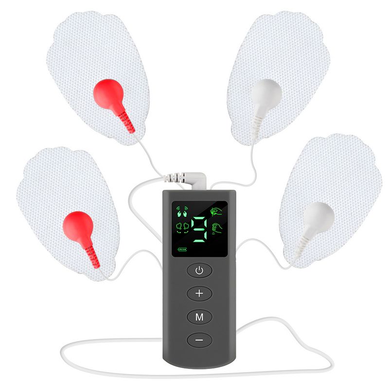 Novo massageador EMS inteligente, dispositivo de terapia TENS de 4 modos e 9 forças, mini instrumento de massagem de pulso_voghion.com