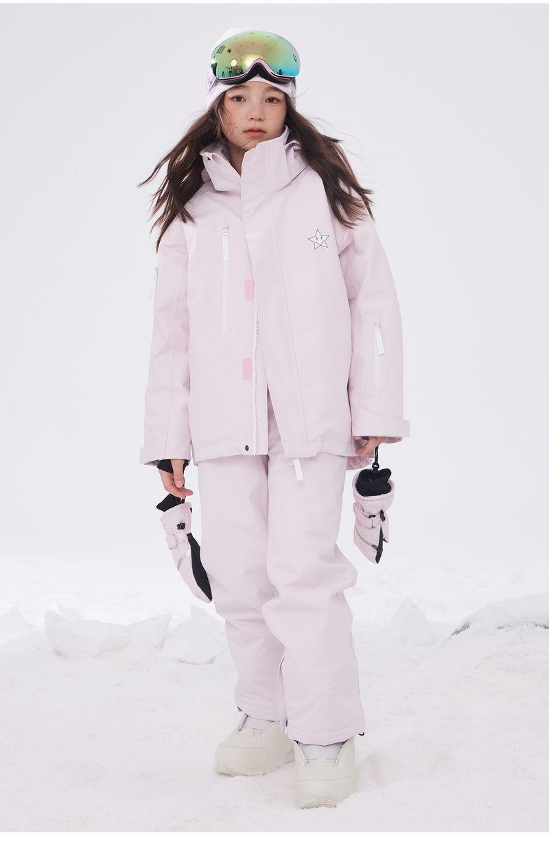 Conjunto de jaqueta e calça de esqui infantil - Macacão de inverno impermeável para meninos e meninas, jaqueta leve com isolamento térmico para esqui e uso diário._voghion.com